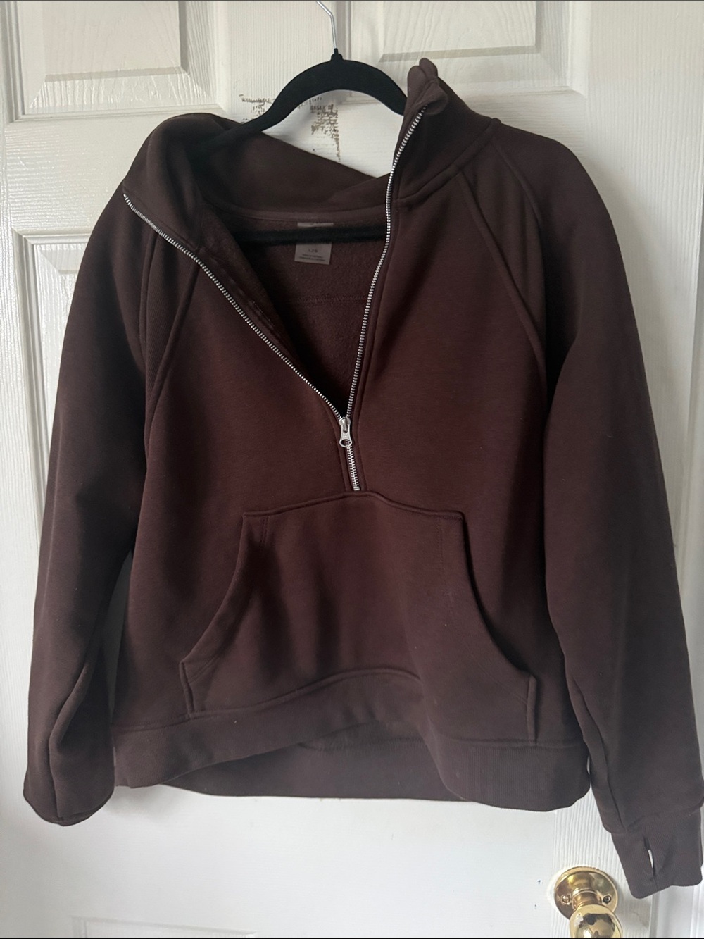 Danskin Brown Half-Zip Cowl Pullover